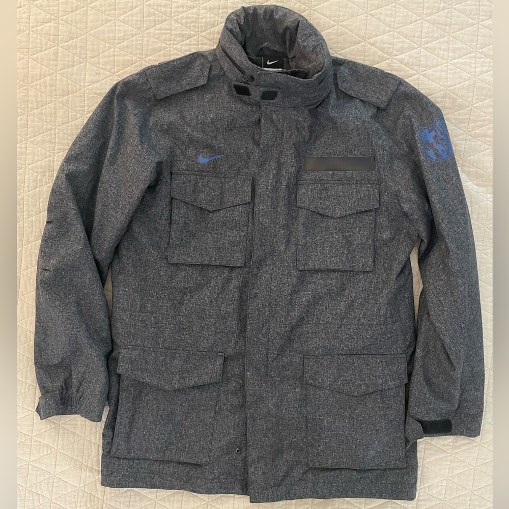 Nike‎ BARCELONA Football Club Rain M65 Military Field Jacket in Charcoal Size M